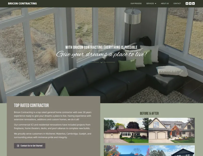 Bricon Contracting project screenshot